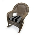 thumbnail image 3 of Jordan Manufacturing 19" x 19" Reeder Black Stripe Square Tufted Contoured Outdoor Wicker Seat Cushion (2 Pack), 3 of 10