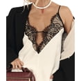 thumbnail image 3 of Lace Camis Tops for Women Spaghetti Strap Satin Silk V Neck Tank Top Y2K Going Out Shirt Tops White XL, 3 of 8