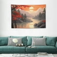 thumbnail image 2 of Chilfamy  Japanese Tapestry Landscape, Asian Tapestry Wall Hanging Japan Nature Sunset landscape Wall Tapestry for Bedroom Aesthetic Living Room Asia Home Decor 60x40 Inch, 2 of 7