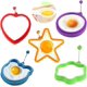 thumbnail image 1 of Juego de 5 aros para huevos, moldes para panqueques Silicona de calidad alimentaria para el desayuno Huevos fritos, tortillas caseras, frittatas y bollos Formas de cocina Flippy Forma de muffin, 1 of 5