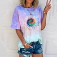 thumbnail image 2 of T-shirt Imprimé à Manches Courtes avec Fleurs Colorées pour Femme, 2 of 5