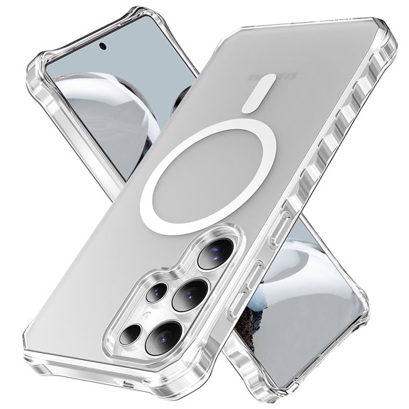Allytechgroup Compatible with Samsung Galaxy S24 Ultra Case for Women Girls, Compatible with Magsafe Slim Phone Case Shockproof Magnetic Back Cover for Samsung Galaxy S24 Ultra, Clear