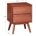 thumbnail image 6 of MUSEHOMEINC Mid Century Modern Solid Wood 2 Drawer Nighstand End Table, 6 of 6