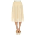 thumbnail image 3 of White Mark Women's Chiffon Pleated Midi Skirt, 3 of 6