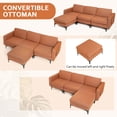 thumbnail image 6 of Costway Modular L-shaped 3 Seat Sectional Sofa w/ Reversible Chaise & 2 USB Orange, 6 of 10