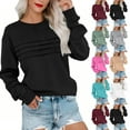 thumbnail image 6 of FAIWAD Oversized Sweatshirt for Women Crew Neck Long Sleeve Pleated Pullover Tops Dressy Casual Fall Winter Clothes, 6 of 6