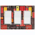thumbnail image 1 of Metal Light Switch Plate Cover Colorful Safari African Tribal Art Pattern SFR003, 1 of 13
