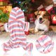 thumbnail image 5 of Ropa de dormir acogedora para perros y gatos para otoño/invierno, lindo conjunto de polar con capucha a rayas, 5 of 8