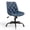 Blue, variant on Hawsaiy Armless Office Chair with Rubber Wheels, PU Leather Desk Chair, Mid Back Adjustable Swivel Computer Chair, Small Space Vanity Task Chair, Brown