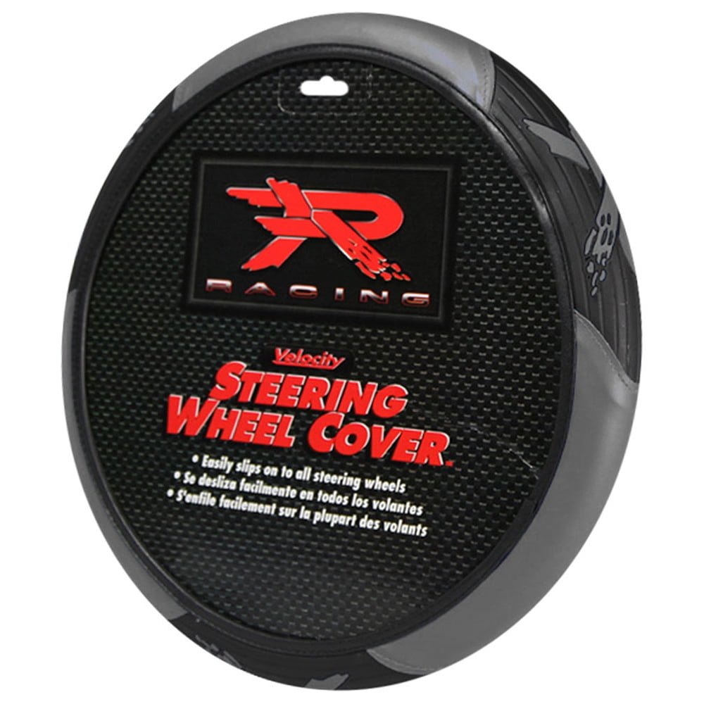 Grey "R" Racing Steering Wheel Cover