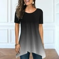 thumbnail image 2 of Inverlee T Shirts for Women Crewneck Trendy Short Sleeve Tops Loose Fit Gradient Print Shirts Flowy Work Tunic Blouse Tee Summer Fashion, 2 of 6