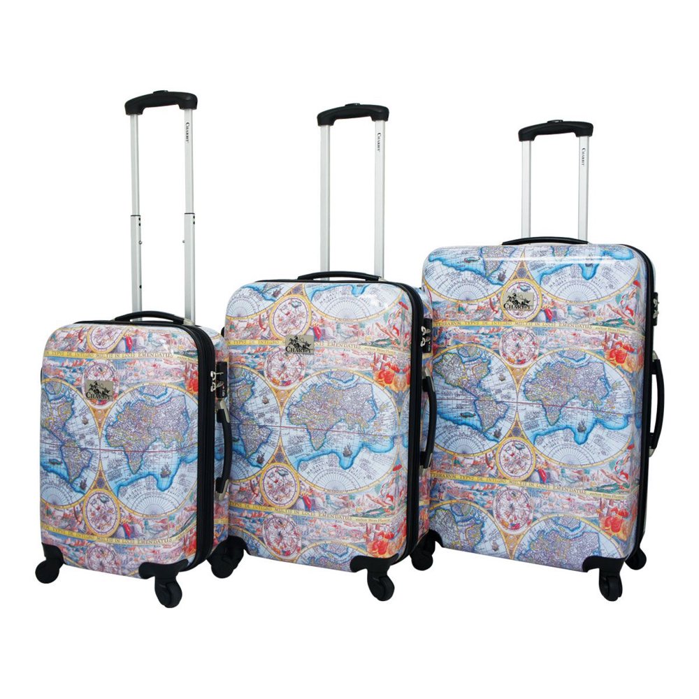 Chariot Travelware Orbis Terrarum Atlas 3Piece Hardside TSA Lock