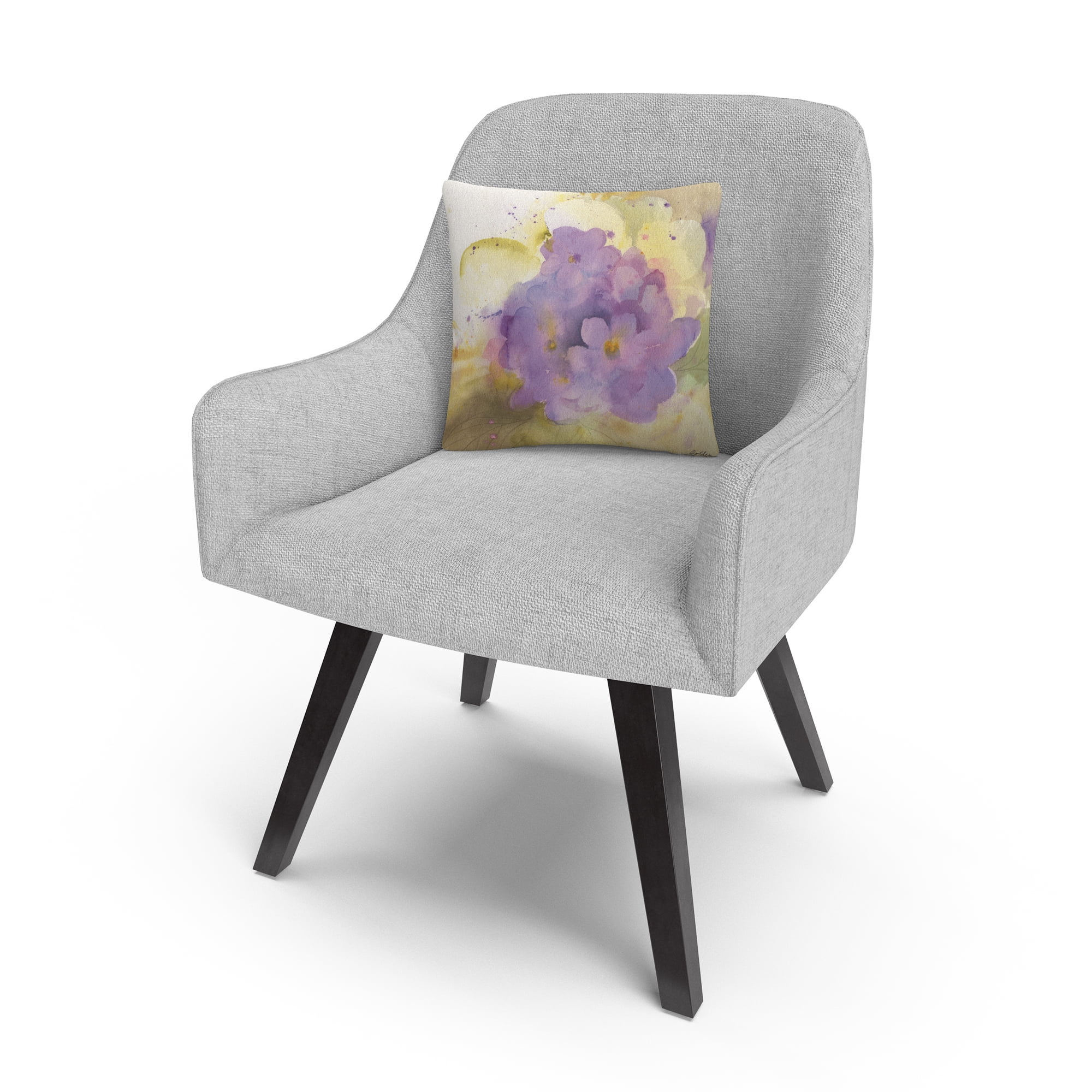 Violets' Purple Soft Floral Motif By Sheila Golden 16 X 16 Decorative Throw Pillow