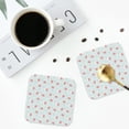 thumbnail image 4 of Honeii Strawberry print Leather Coaster Set of 4, ideal for safeguarding your furniture from drinks spills and effortless cleanup-Square, 4 of 6