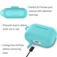 thumbnail image 3 of Apple Airpods Pro Skin, For Airpods Charging Case Skin for Airpods 3rd, Takfox 360° Protective Portable Silicone Cover Skin for Airpods 3 [Front LED Visible] Accessories w/ Keychain - Turquoise, 3 of 8