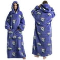thumbnail image 1 of Blanket Hoodie Sweatshirt with Pocket Lining Fluffy Oversized Blanket Hoodie Cute Print Wearable Hooded Blanket Cozy Warm Hoodie Sweater Blanket One Size Wearable Blanket Unisex Blue, 1 of 8