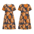 thumbnail image 3 of Bixox Robe d'Été à Manches Courtes pour Femmes Robe Ample Longueur Genou avec Poches-Différents Oranges, 3 of 7