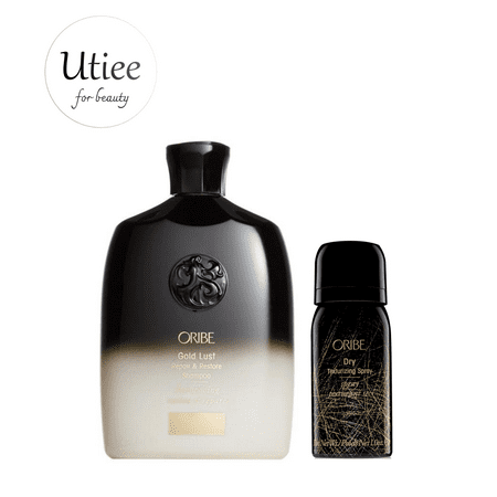 Oribe Gold Lust Repair and Restore Shampoo, 8.5 Oz plus Dry Texturizing Hairspray for Travel, 1.0 Oz