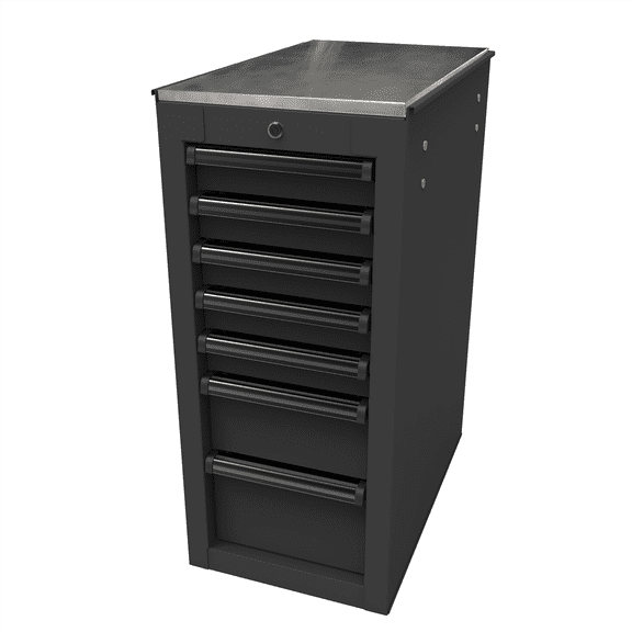 Homak Manufacturing RS PRO 14-1/2 in. 7-Drawer Side Cabinet, Black
