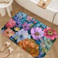 thumbnail image 3 of 1pc Colorful Flowers Absorbent Non-Slip Bathroom Thickened Flannel Rug Decor,Soft,Quick Drying,Suitable For Indoor/outdoor Use,Bathrooms,Bedrooms,Kitchens,Terrace,Laundry Rooms,16"x24", 3 of 9