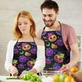 thumbnail image 4 of Neon Halloween Pumpkin Pattern Apron-Garden Aprons for Women with Pockets-Cotton Linen Waterproof Kitchen Cooking Gardening Aprons Adjustable for Kitchen,Cooking,BBQ and Salon 33"x27", 4 of 7