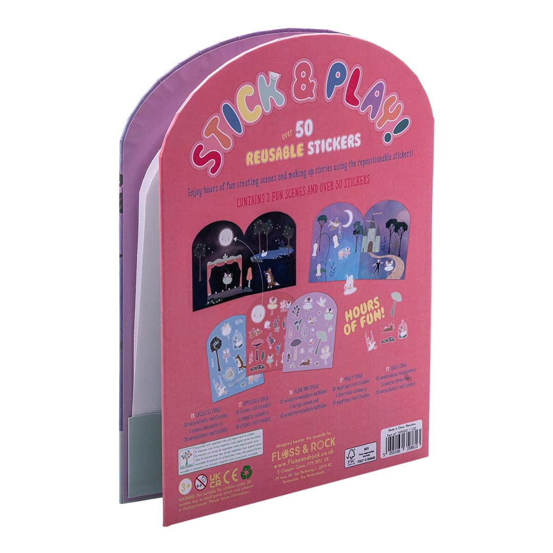 Floss & Rock Enchanted Stick and Play Kids Activity Book with 50 Reusable Stickers