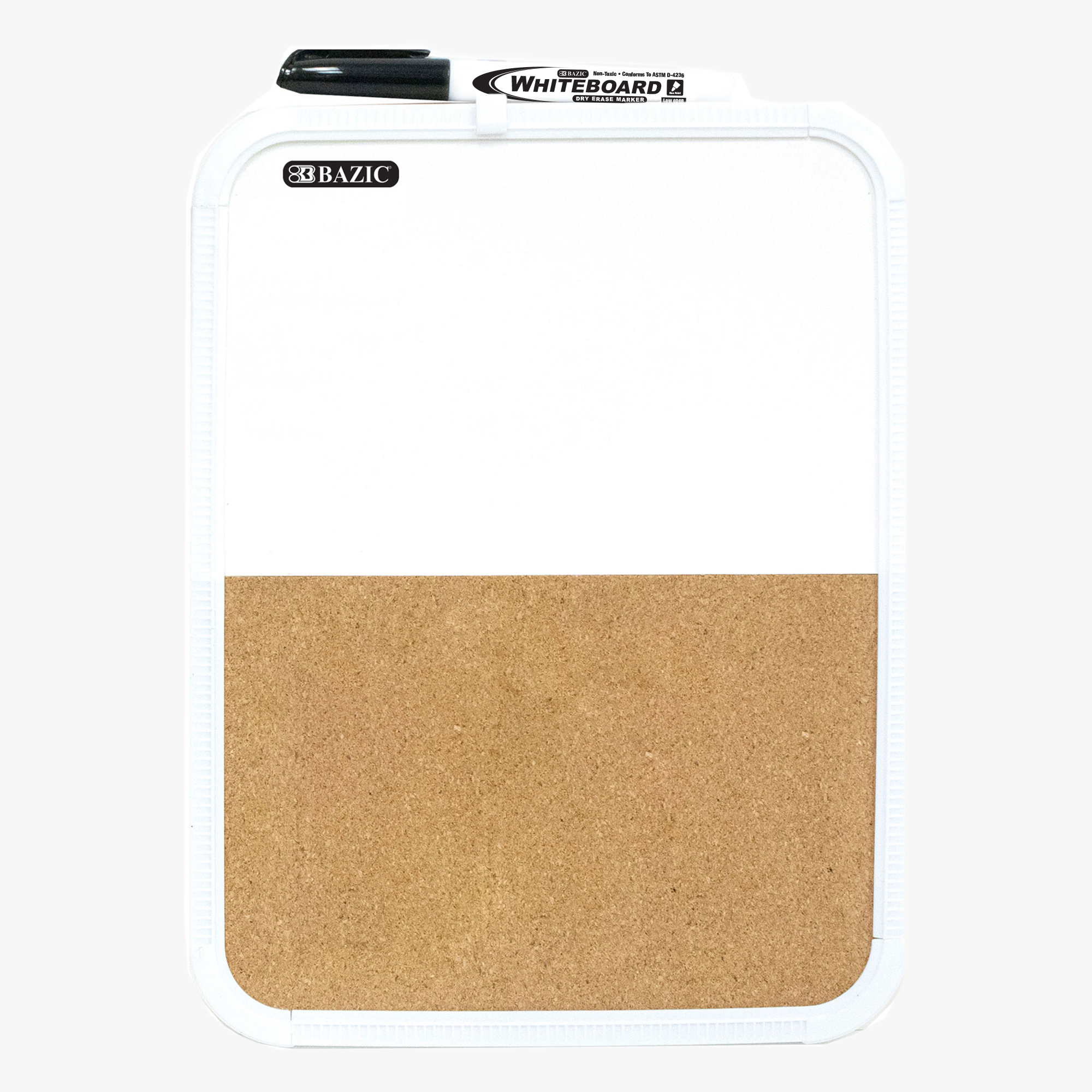 BAZIC Dry Erase Lap Board & Cork Bulletin & Marker, 8.5x11 Inch, 12-Pack