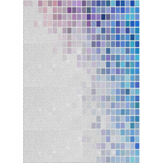 Ahgly Company Indoor Rectangle Patterned Water Blue Novelty Area Rugs, 7' x 9'