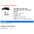 thumbnail image 2 of Front Right Lower Ball Joint - Compatible with 1996 - 2002 Toyota 4Runner 1997 1998 1999 2000 2001, 2 of 2