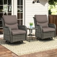thumbnail image 5 of Gymojoy 3 Pieces Patio Furniture Set, Outdoor Swivel Gliders Rocker, Wicker Patio Bistro Set with Rattan Rocking Chair for Backyard,Porch(Gray), 5 of 8