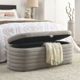 thumbnail image 3 of KOSSMAI Upholstered Tufted Strip Storage Bench Ottoman 45.5" For Living Room Bed Room Office Entry Gray, 3 of 9