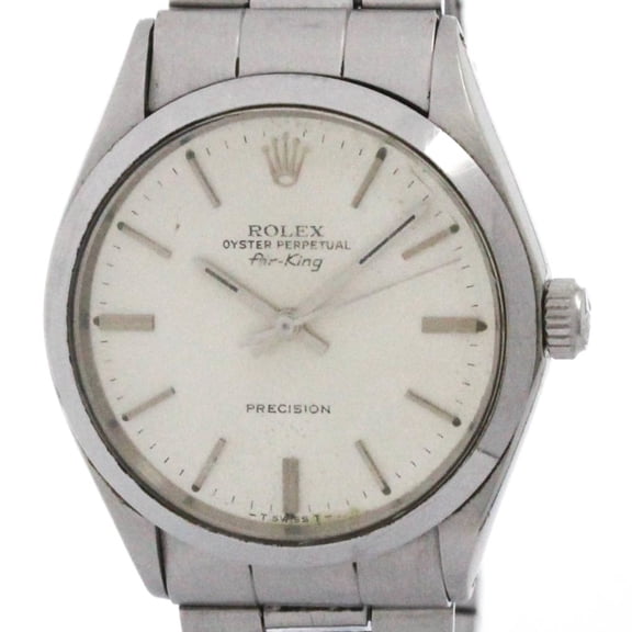 Pre-Owned ROLEX Air King 5500 Stainless Steel Automatic Mens Watch Vintage (Fair)