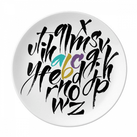 

A To Z Alphabets Quote Style Plate Decorative Porcelain Salver Tableware Dinner Dish