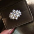 thumbnail image 3 of Exquisite Fashion Freshwater White Pearl Silver Plated Artificial Rhinestone Ring Size Freely Adjustable, 3 of 4