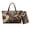 Bronze-Hummingbird Flower, variant on Tutolipy Elephant Flower Print 2PCS Handbag Purse Set for Women, Ladies, Large Capacity Tote Handbag with Zipper PU Leather Wristlet Purse Mini Shoulder Bags for Shopping, Brown