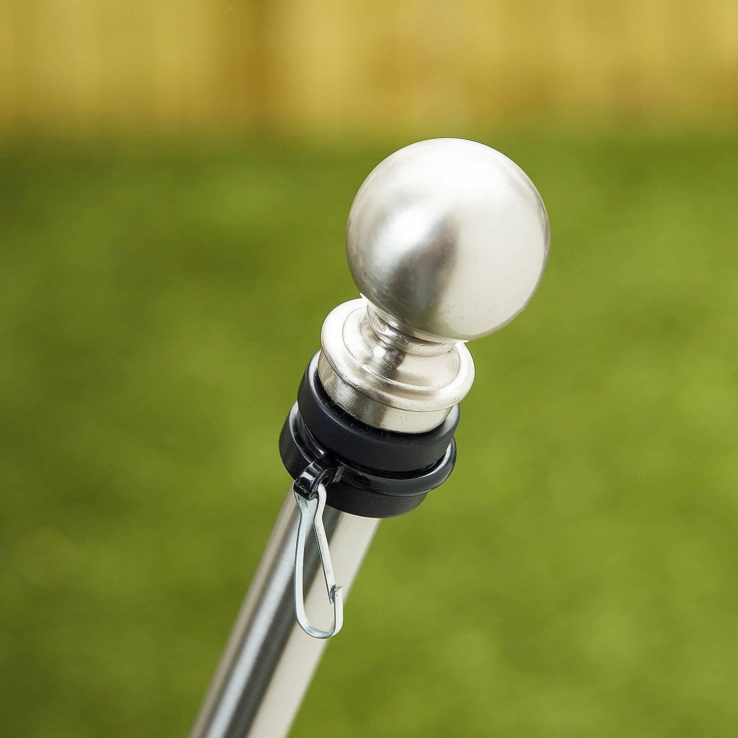 Metal Extendable House Flag Pole, Silver