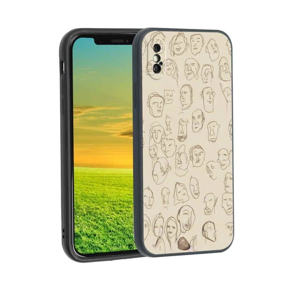 Faces-225 Phone Case, Degined for iPhone XS Case Men Women, Flexible Silicone Shockproof Case for iPhone XS