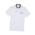 thumbnail image 2 of Chef Coat Jacket Uniforme con botones a presión Ropa de manga corta Top Servicio de alimentos Overoles Chef Ropa para camarero Camarera, escuela, 2 of 8