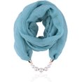 thumbnail image 1 of Collar de bufanda de estilo clásico para mujer, bufandas infinitas de gasa sólida, colgante de perlas, accesorios de joyería (sc0036), 1 of 4