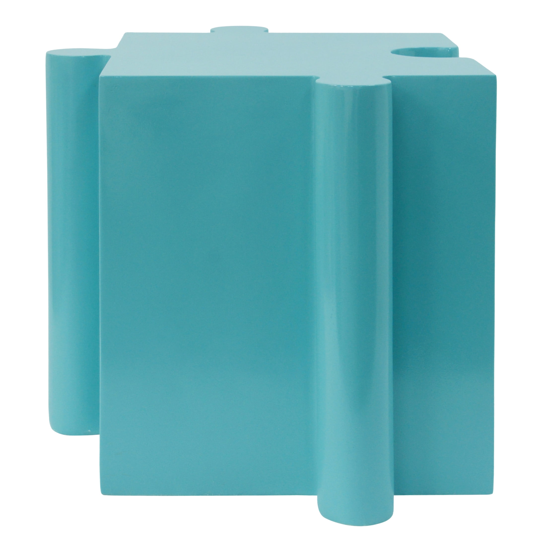 Christopher Knight Home Light Blue Puzzle Art Side Table, Modular Interlocking Design, Indoor Outdoor Use, Convex Edge