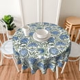 thumbnail image 4 of Boho Round Tablecloth 70 Inch Blue Green Vintage Floral Table Cloth Chinoiserie Flower Spring Summer Table Covers Polyester Indoor Outdoor Farmhouse Tablecloths for Kitchen Dining Party Picnic, 4 of 6