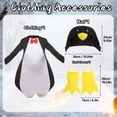 thumbnail image 4 of Kid's Penguin 3-Piece Matching Set Long Sleeve Jumpsuit Hat Foot Covers Funny Trick-or-Treat Dress Up Outfit, 4 of 9