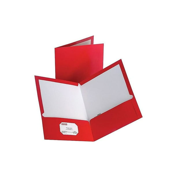 Staples 2Pocket Laminated Folders Red 10/Pack (13374CC) 905481