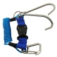 thumbnail image 2 of Correa de seguridad en espiral para buceo con hebilla metálica de liberación rápida. Versátil y antipérdida para sujetar cámaras, luces, herramientas azul, 2 of 9