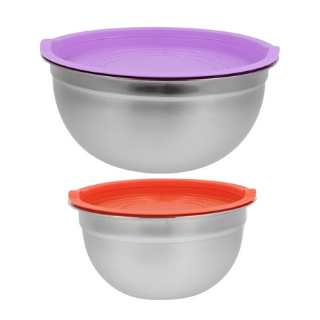 

2Pcs Stainless Steel Salad Bowls Egg Mixing Bowls with Lids (Assorted Color)