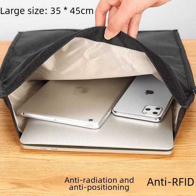 Bolsa grande de protección de señal para computadora portátil, con cepillo antirrobo RFID, para teléfono móvil, funda para computadora, para mujeres embarazadas, antirradiación y antiposicionamiento