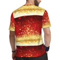 thumbnail image 2 of Rocae Red Gold Glitter for Men's Mesh Quick-Dry Short Sleeve Workout T-Shirt,Mens Crew Neck Tee Lightweight Soft Classic T Shirts Medium, 2 of 9
