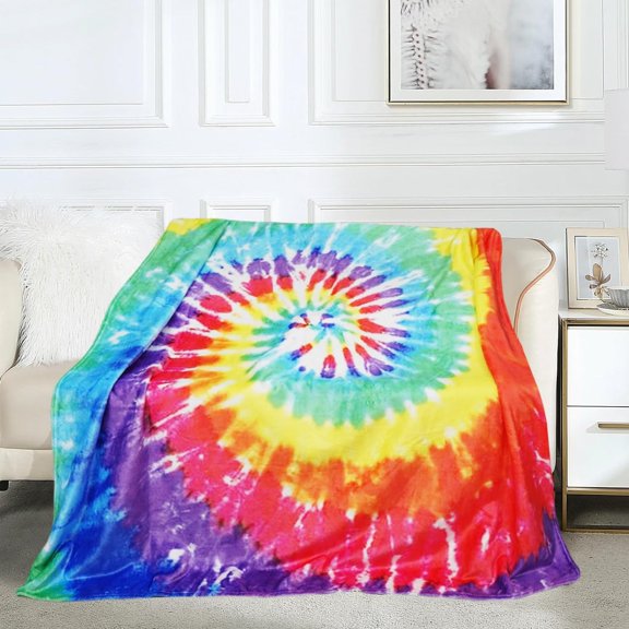 Flannel Throw Blanket, Colorful Soft Cozy Lightweight Blanket for Sofa Bed Room Decor