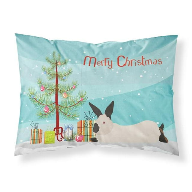 Carolines Treasures BB9334PILLOWCASE California White Rabbit Christmas Fabric Standard Pillowcase