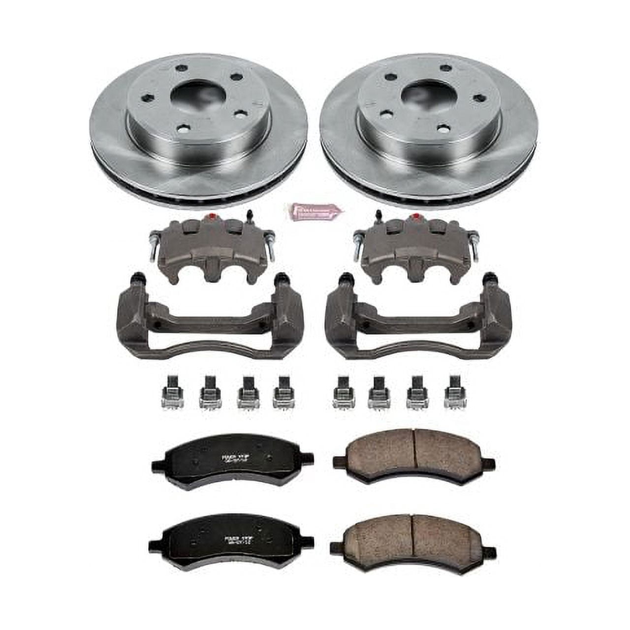 PowerStop Front Stock Replacement Brake Pad and Rotor Kit with Calipers Fits: DODGE MITSUBISHI Select Models KCOE2193